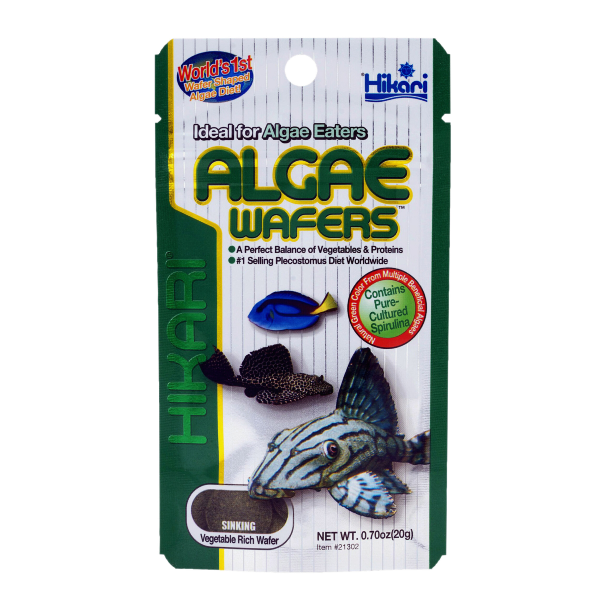 Hikari Algae Wafers 20g - Voedingsrijke Snelzinkende Wafels voor Plecostomus & Algeneters