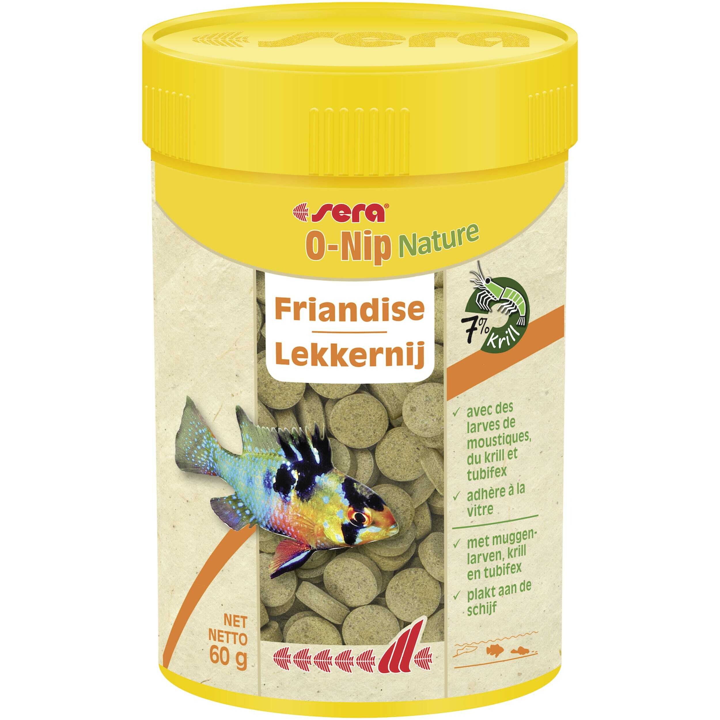 Sera O-Nip Nature Kleeftabletten 100ml - 100 Tabs 60g, Rijk aan Krill, Zonder Kunstmatige Additieven