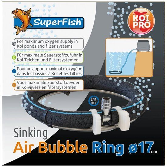 Koi Pro Sinking Air Bubble Ring 17cm - Zuurstofrijk RVS voor Superfish Luchtslang afbeelding