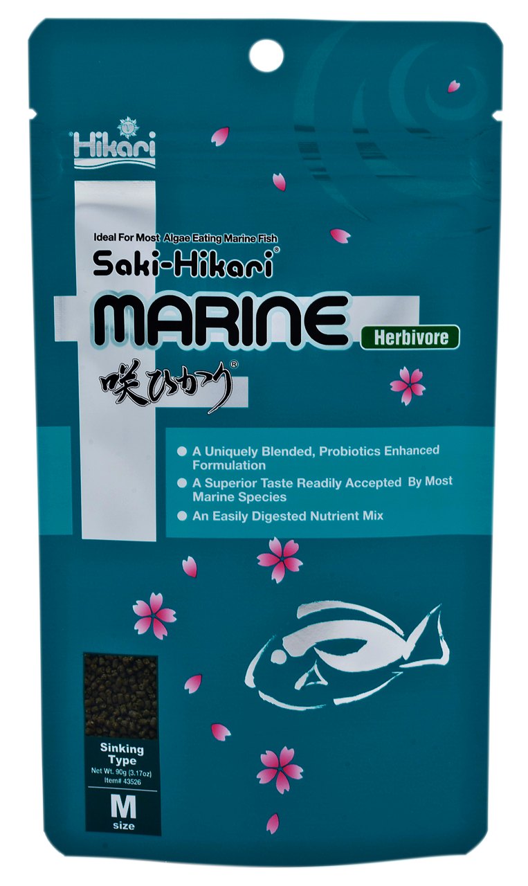 Saki Hikari Herbivore 90g - Premium Visvoer met Spirulina en Nori Zeewier voor Plantenetende Vissen afbeelding