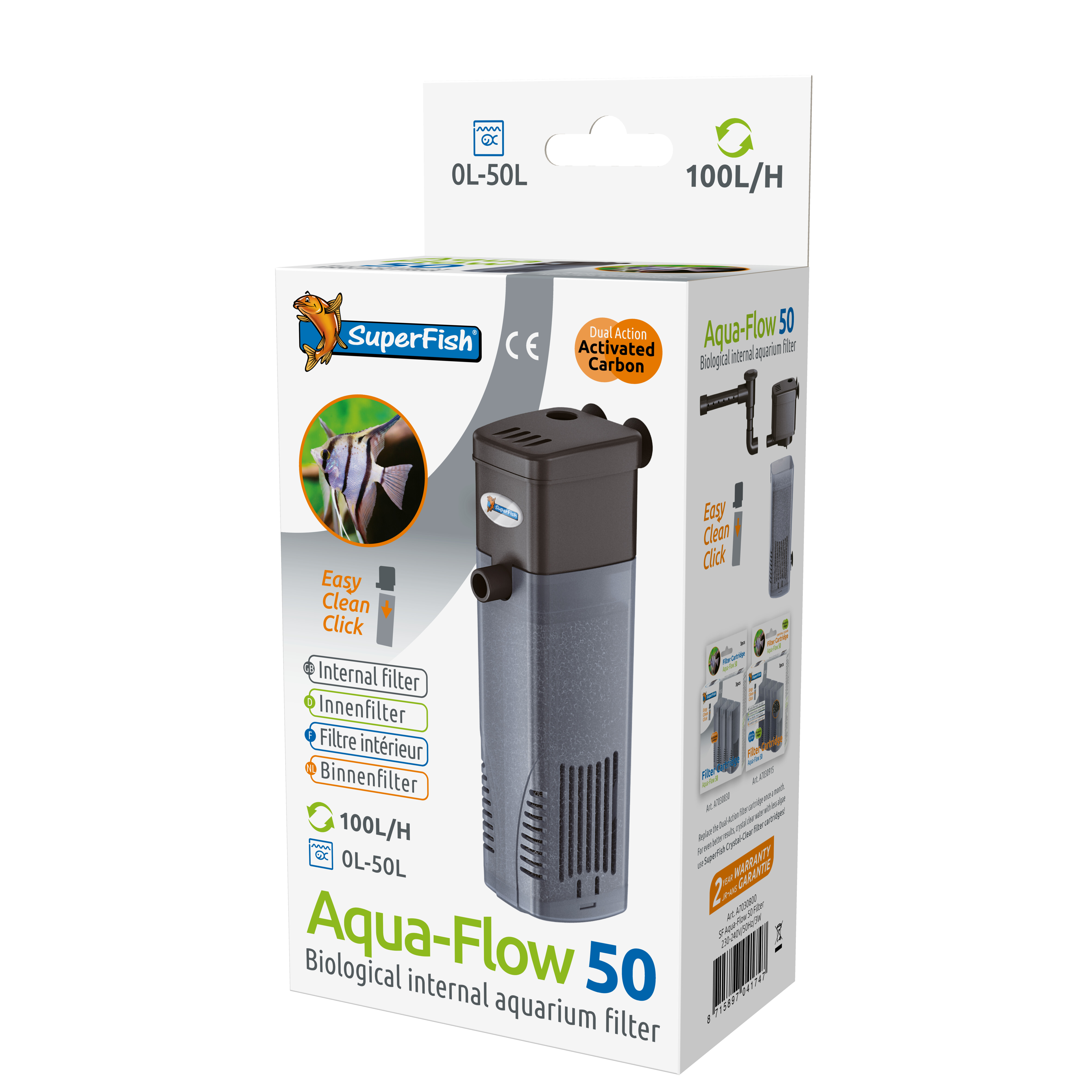 Superfish Aquaflow 50 Aquariumfilter 100 L/H - Compact & voor Helder Water afbeelding