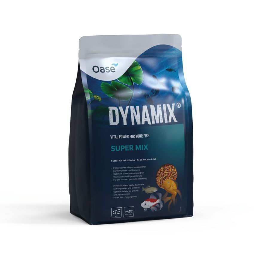 Oase DYNAMIX Super Mix 8L - Voeding voor Vijvervissen, Mix van Vlokken, Sticks & Pellets afbeelding