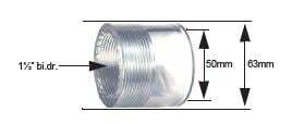 Transparante verloopring 50/63 x X 1½” Binnendraad