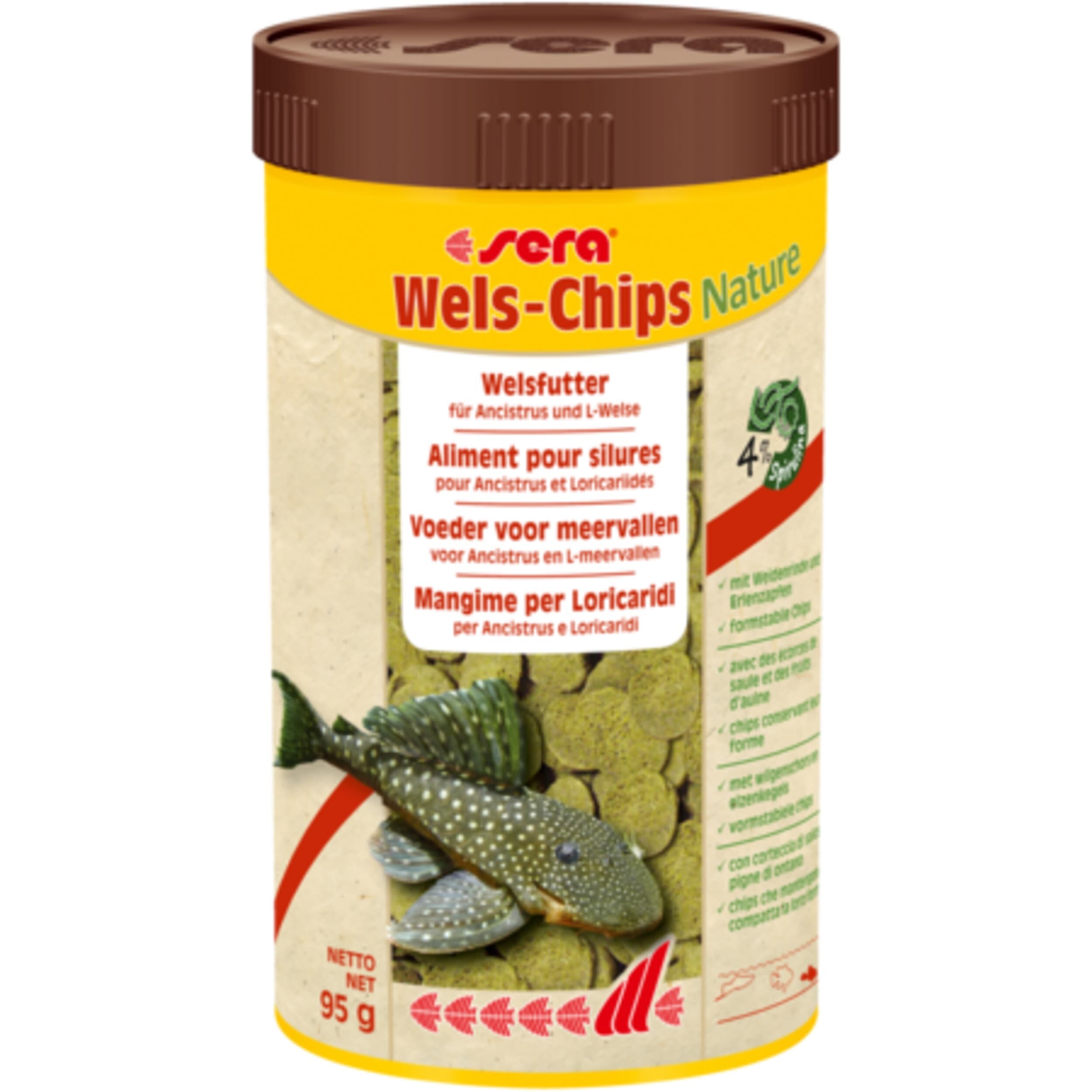 Sera Wels-Chips Nature 250ml - Natuurvoer voor Bodemvissen, Zonder Kunstmatige Additieven