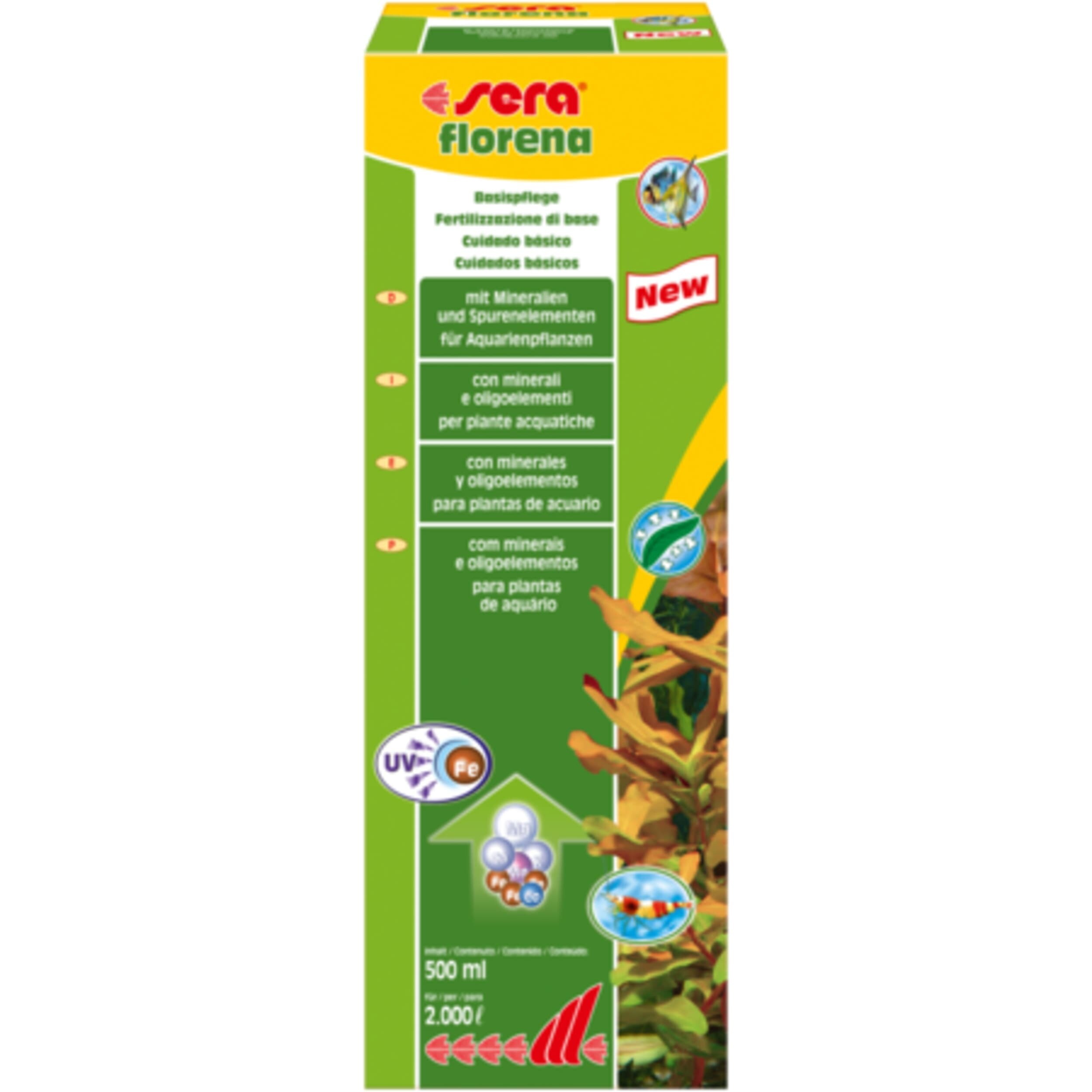 Sera Florena Plantenvoeding 500ml - Essentiële Mineralen en IJzercomplexen voor Gezonde Aquariumplanten & Algenpreventie
