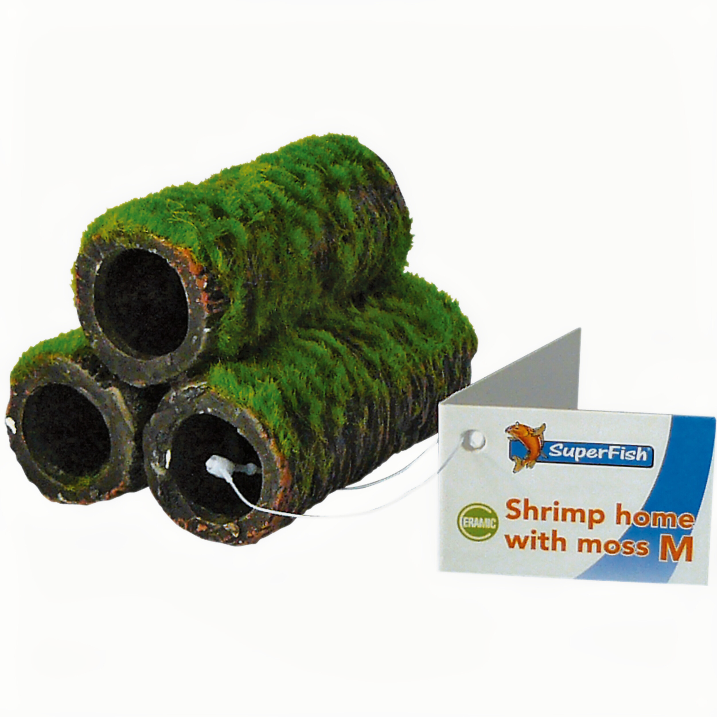 Superfish Shrimp Home M met Mos - Medium Keramische Garnalenschuilplaats