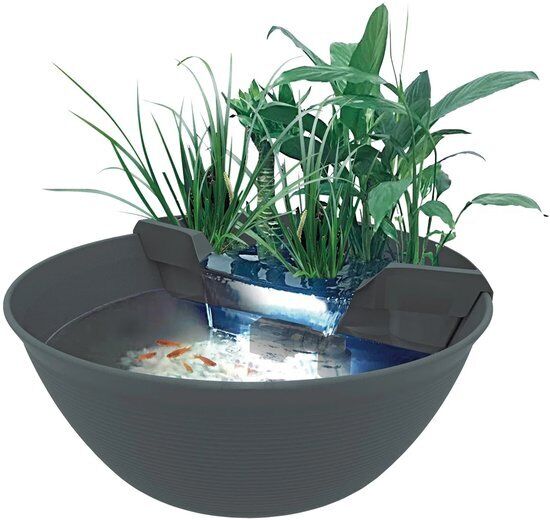 Superfish Mini Pond Grijs - Compacte Vijver 60x25cm met Pomp en Plantenfilter afbeelding