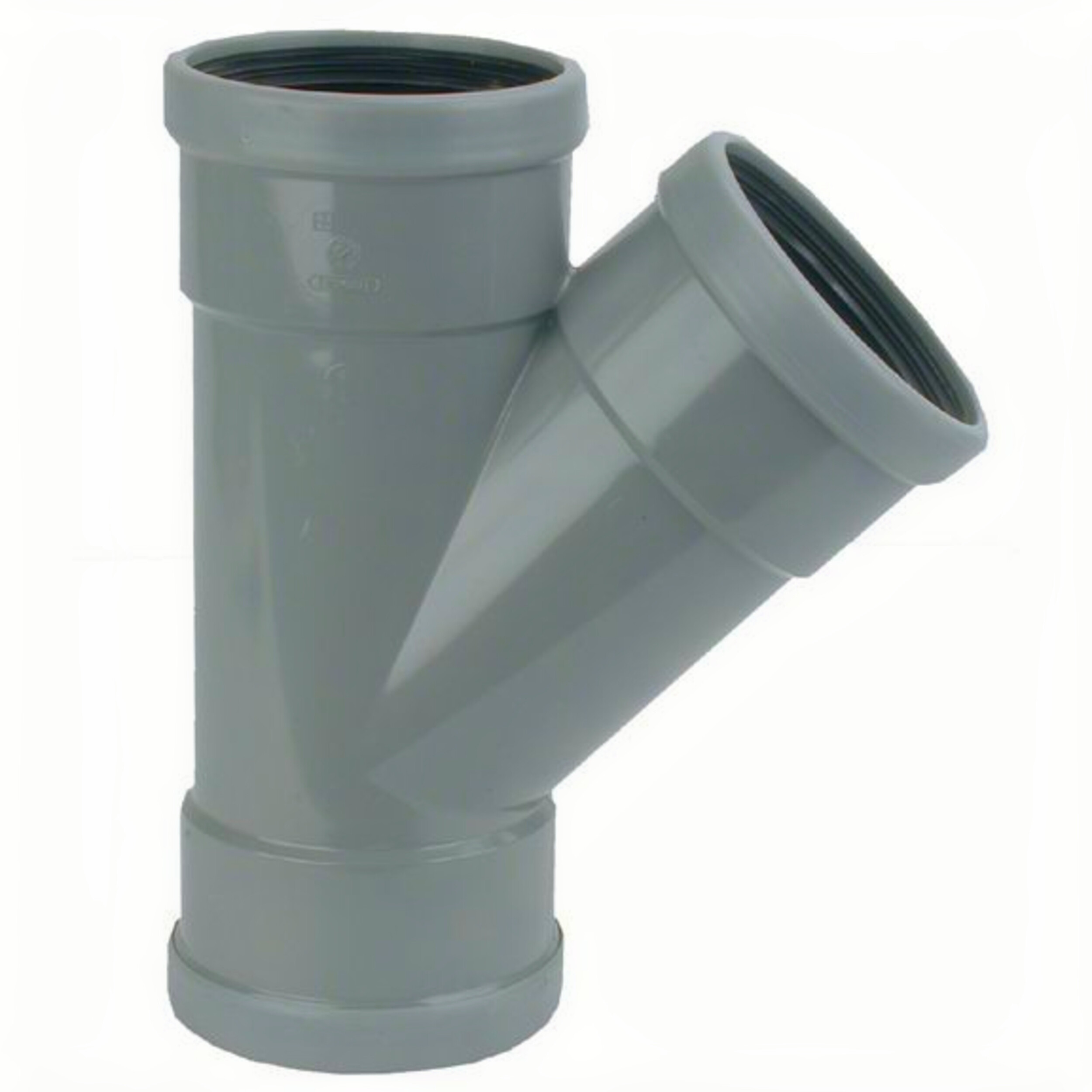 PVC T-piece 45° cuff - 3 x sleeve 125 mm