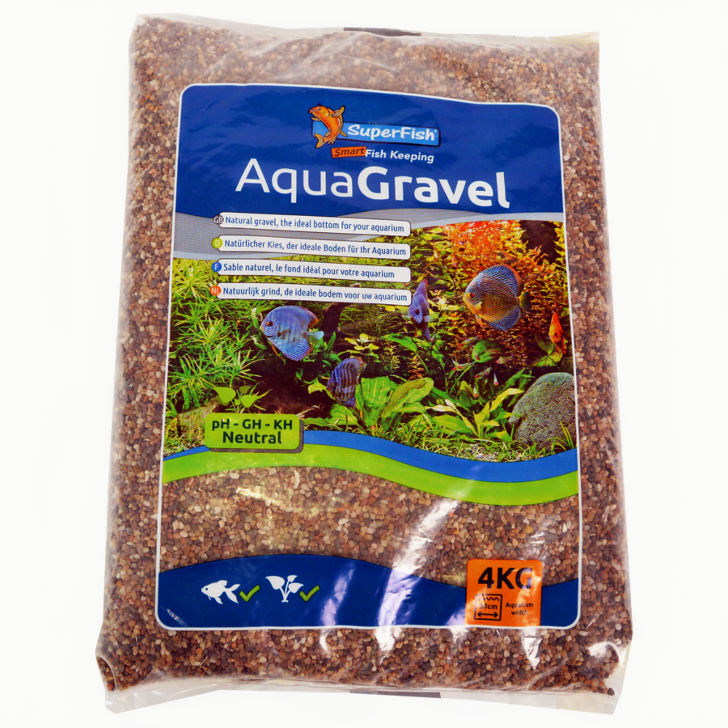 Superfish Aqua Grind Donker 1-2mm 4kg - pH-Neutrale Aquariumbodem Natuurlijke Look