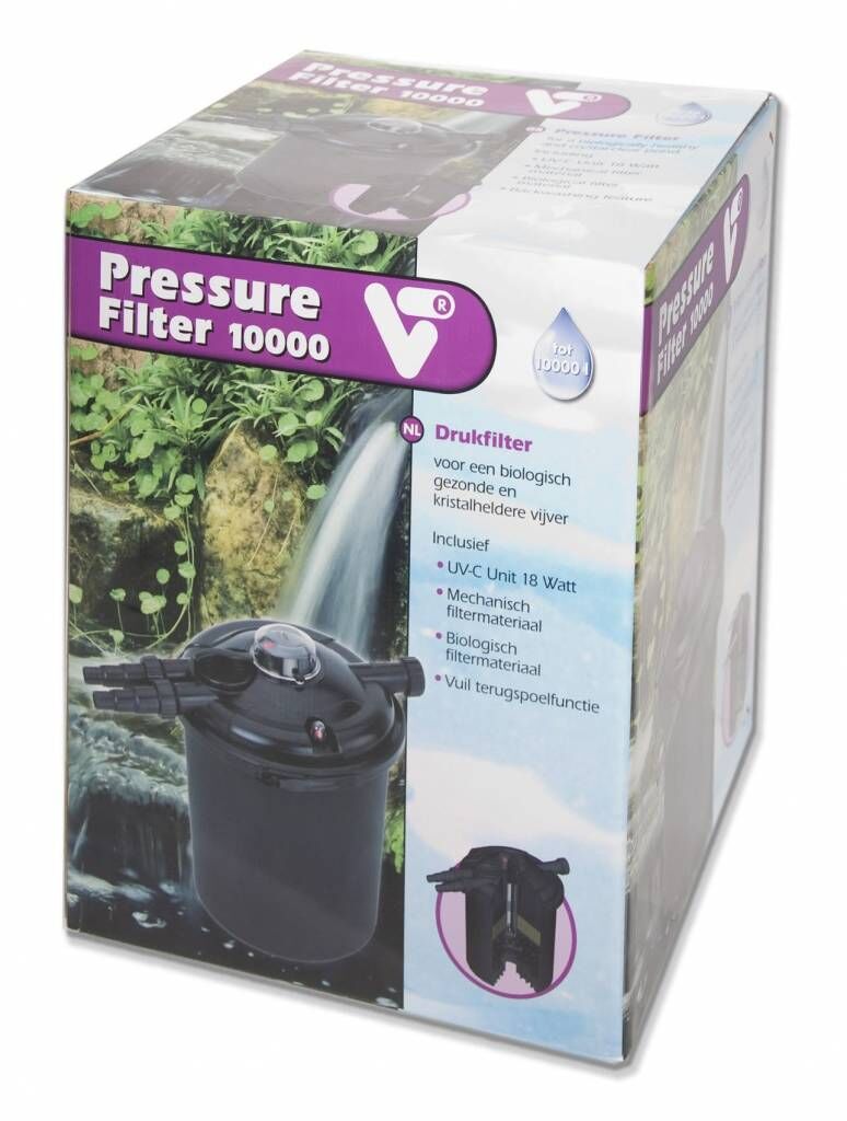 Pressure Filter 10000 + 18 W UV-C Tot 10.000 Liter Vijver