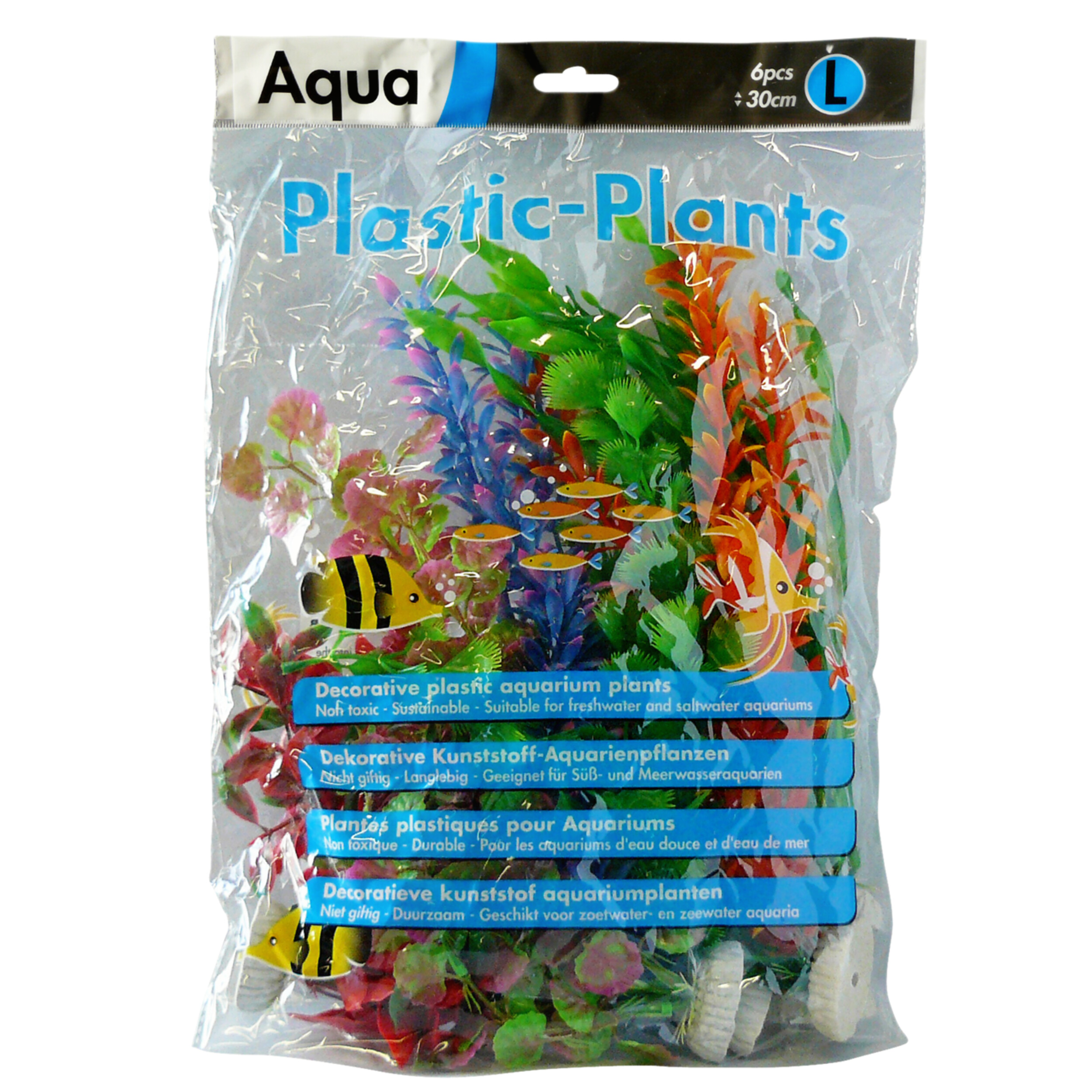 Superfish Aqua Plants L 30cm - Set van 18 Kunstmatige Aquariumplanten - Veelkleurig & Onderhoudsvrij