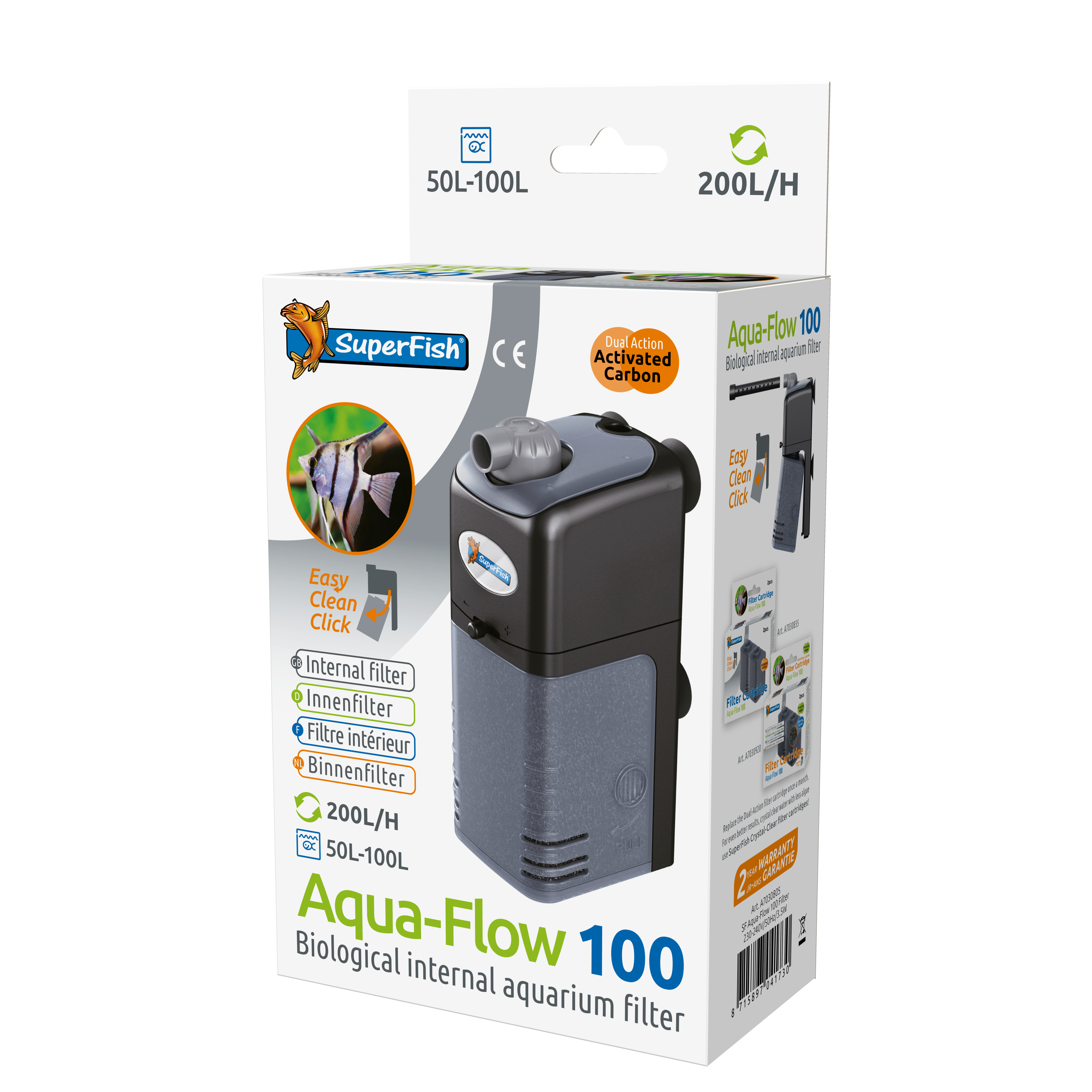 Superfish Aquaflow 100 Filter voor Aquarium - 200 L/H, Tropisch & Koudwater Geschikt afbeelding