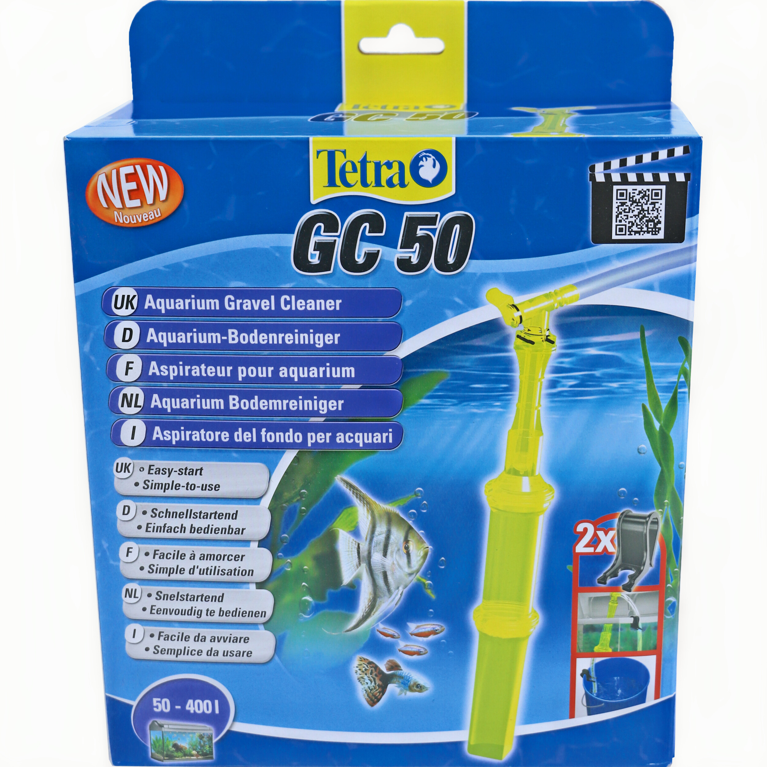 Tetra Bodemreiniger GC 50 voor Aquarium - Snelstart, 180 cm Slang & Beschermrooster