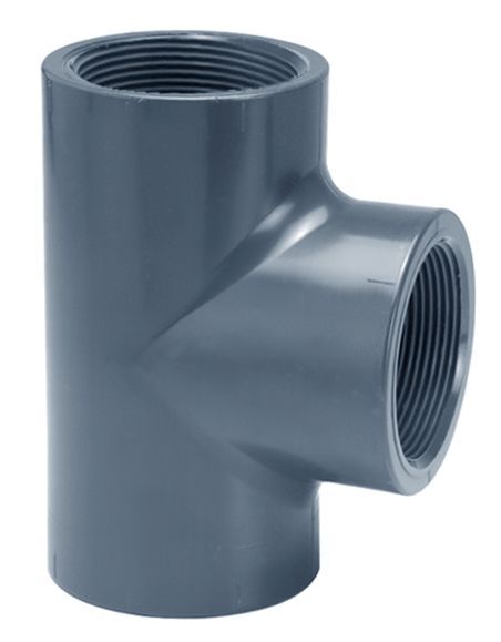 Aquaforte DRUK PVC T-Stuk 90° 1 Inch Binnendraad - Weerbestendig voor Hoge Druk Systemen