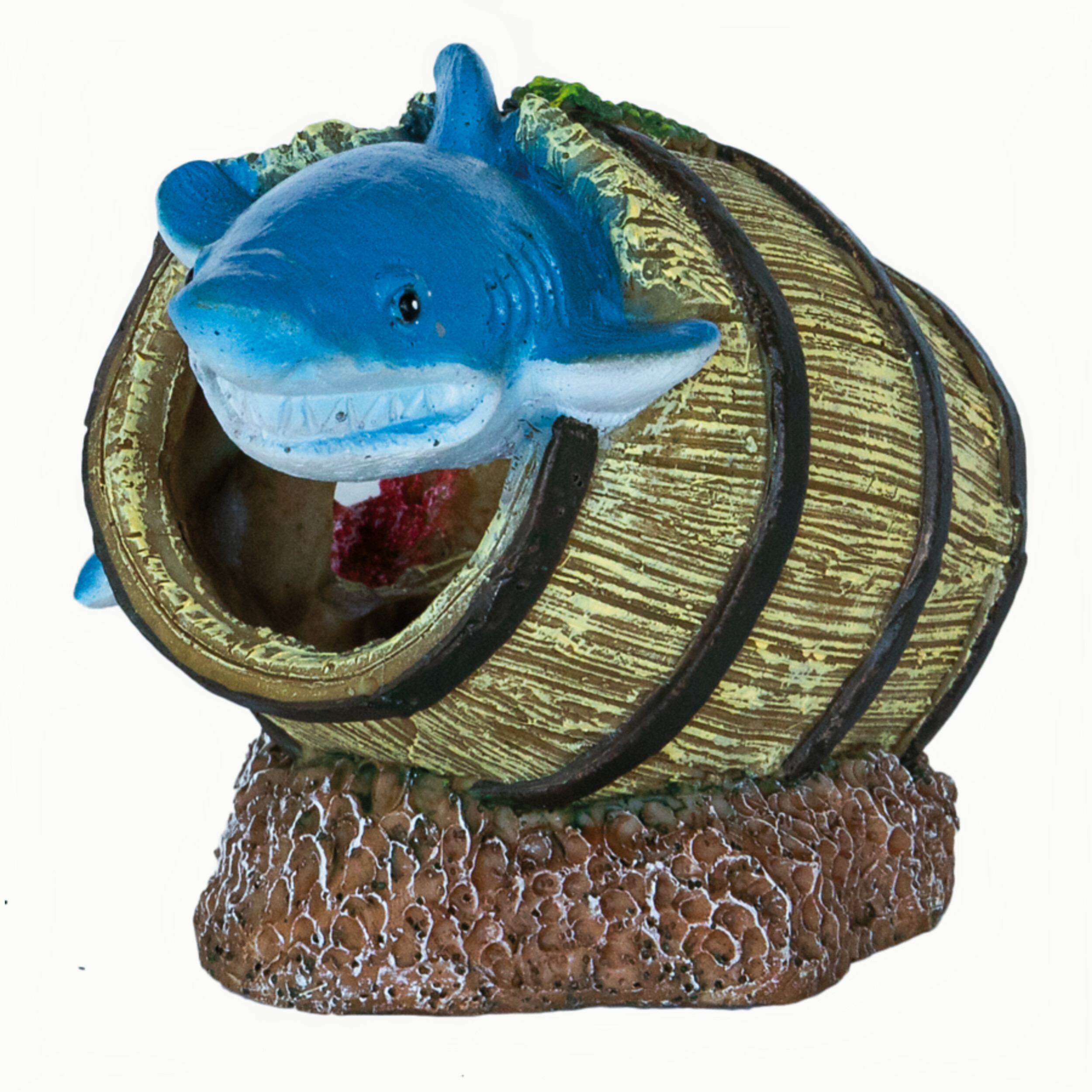 Superfish Deco Barrel Haai - Handgeschilderde Milieuvriendelijke Aquarium Decoratie