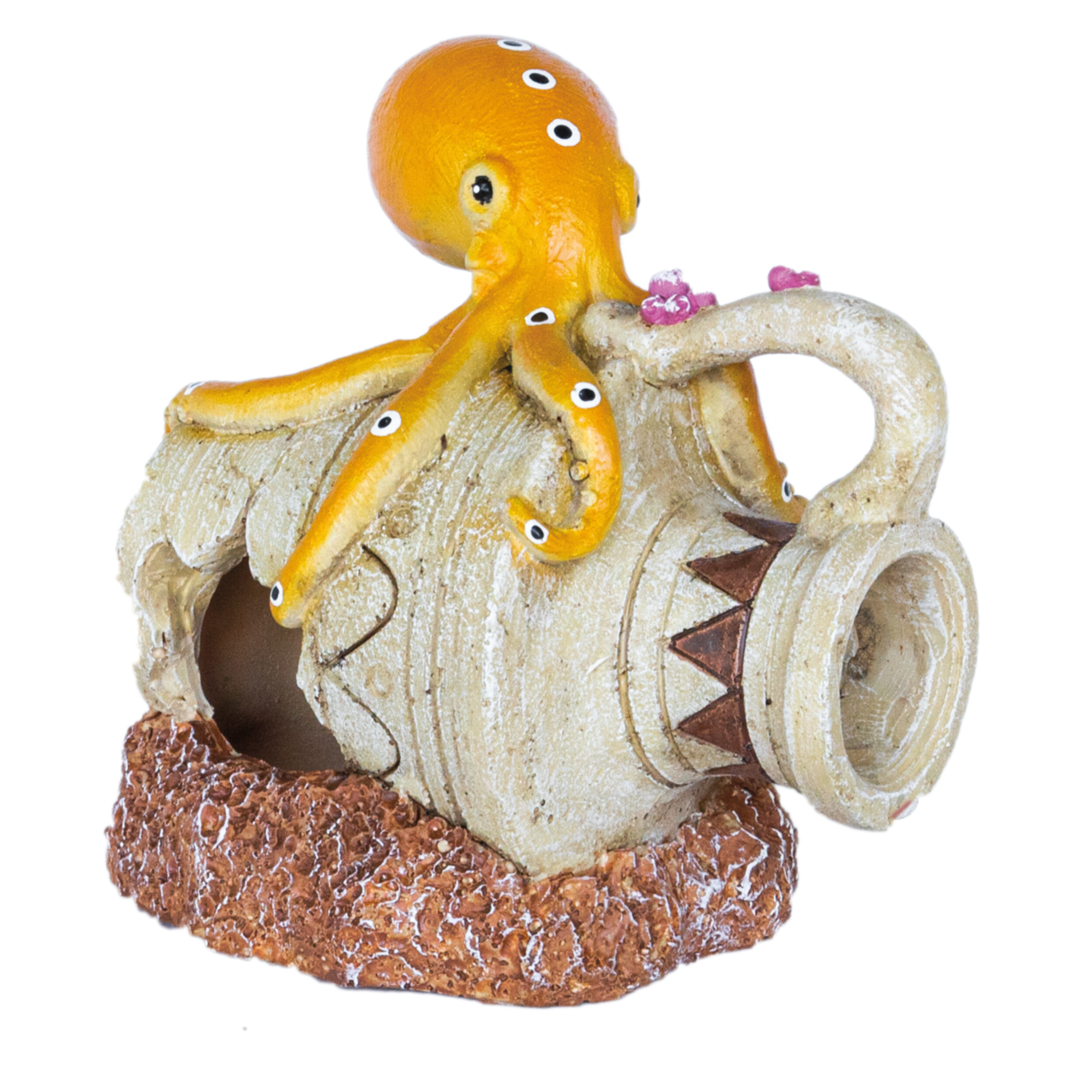 Superfish Deco Jar Octopus - Handgeschilderd, Milieuvriendelijk Hars Aquariumornament