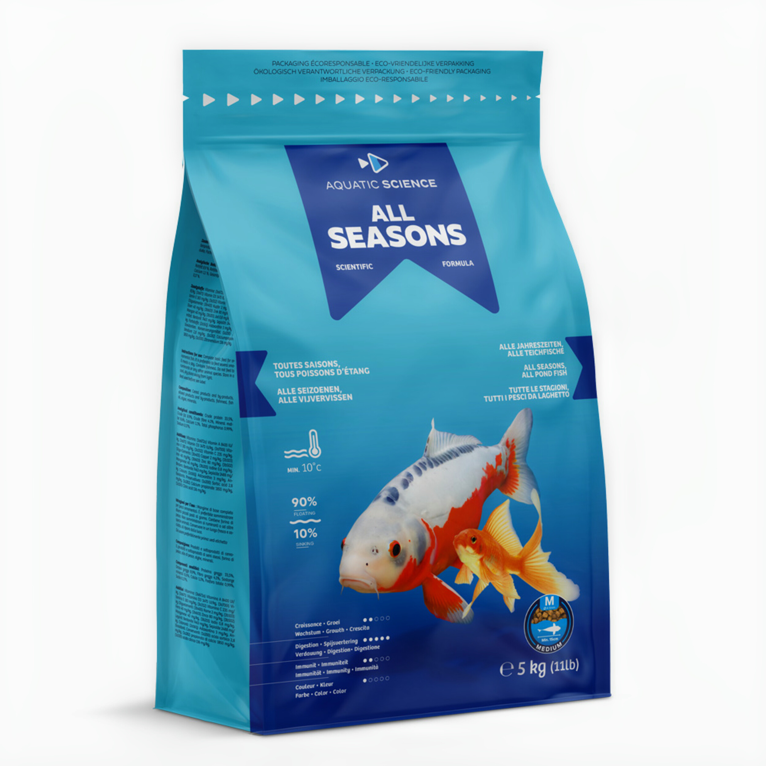 Aquatic Science All Seasons 5kg - Compleet Medium Visvoer voor Alle Watertemperaturen